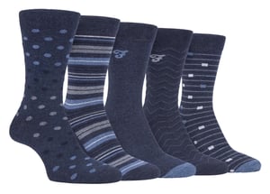 Farah - Paquete de 5 calcetines de algodón para hombre, finos, transpirables y con diseño de lunares - FCS273DENTEL (Lunares)