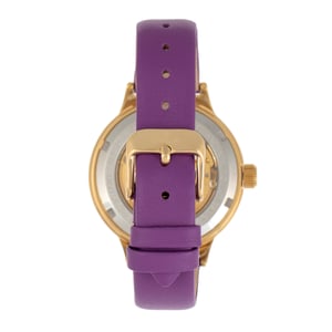 Reloj automático Empress Alice con correa de cuero y esfera esquelética MOP