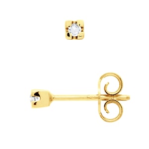 Pendientes de pernos de diamantes 0,040 CTS Oro amarillo