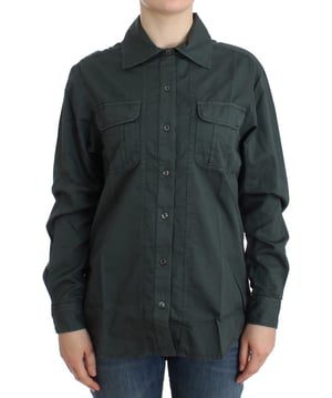 Camisa de botones gris para mujer Cavalli