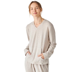 Pijama manga larga de punto suave cuello pico JJB5 mujer
