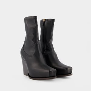 Botas western de piel sintética negra