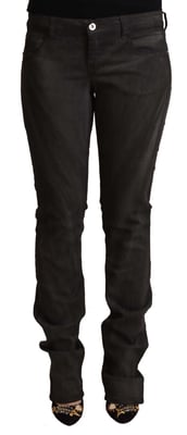 Pantalones Ajustados de Algodón Negros de Cintura Media para Mujer de Costume National
