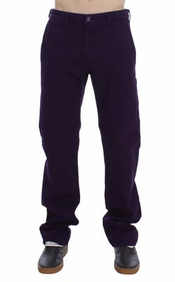 Pantalones de algodón elástico morado GF Ferre para hombre