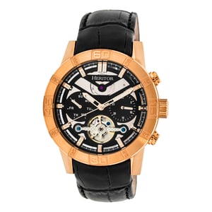 Reloj automático Heritor Hannibal semiesqueleto con correa de cuero
