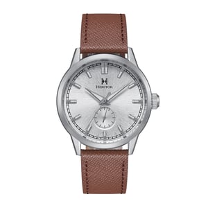 Reloj automático Heritor Argento con correa de piel