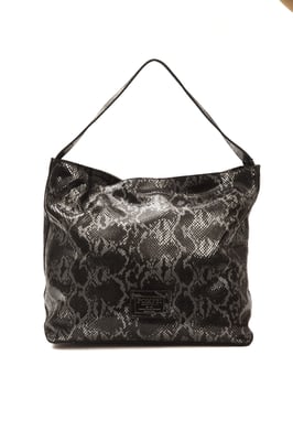 Bolso de Hombro de Cuero Gris para Mujer Pompei Donatella