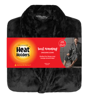 Heat Holders - Suave y cálida bata para hombre - Negro