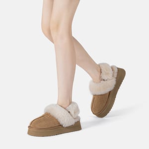 EVER AU Mujer Pantuflas De Piel Con Dos Correas Removibles - Fantail