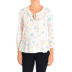 Camisa manga larga cuello abierto 5YR55Q945 mujer
