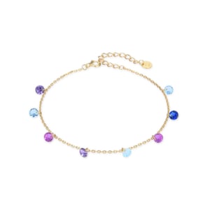 Pulsera Luxenter de Plata de Ley 925 con Circonita Multicolor acabada en oro amarillo de 18K - Rolcon