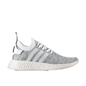 Adidas nmd_r2 primeknit entrenador de carreras grises para mujer