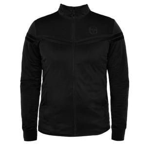 Sergio tacchini manga larga cremallera chaqueta de pista para hombres negros 38169 167