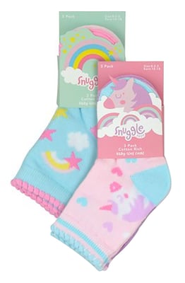 Calcetines de diseño unicornio para bebé niña | Paquete de 6 pares | Snob de calcetines | Calcetines de algodón suave - Unicornio