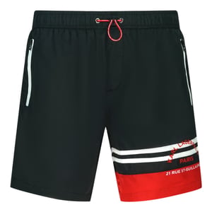 Pantalones de baño de color bloque con logo de Karl Lagerfeld Beachwear Rue Street en negro
