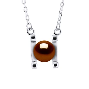 Símbolo Collar Pearl de agua dulce 7-8 mm Dorado 925
