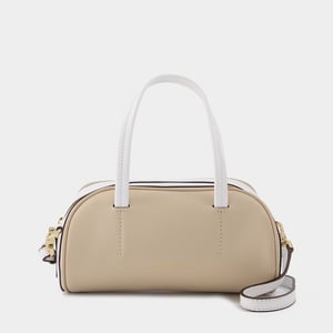 Bolso Reloj de Arena en piel marfil y blanca