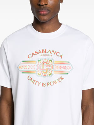 Casablanca La unión hace la fuerza Camiseta estampada en blanco