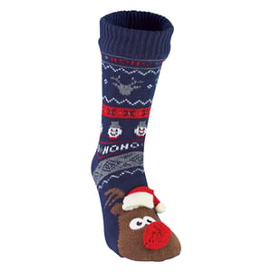 Hombres térmica Rudolph Navidad forro polar zapatilla de invierno Calcetines