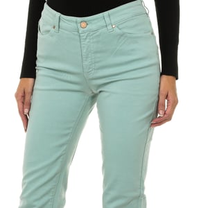 Pantalones de tela elástica larga 6Y5J18-5N2FZ mujer