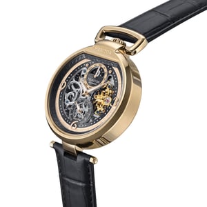 Reloj automático Heritor Lincoln con correa de cuero y esqueleto y fase lunar