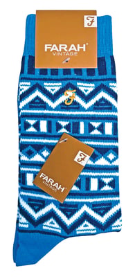 Farah - 2 Pares de Calcetines de Algodón Gruesos para Hombre con Patrón Vintage Divertido y Colorido - FVS008COB