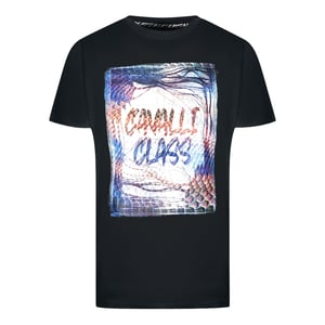 Camiseta Negra con Logo de Caja Cavalli Class