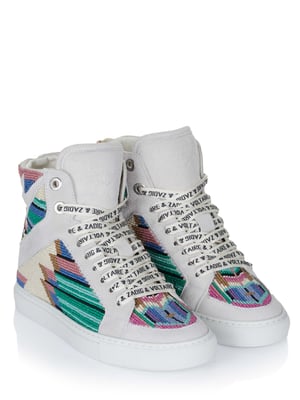 Zadig Voltaire Zapatos High Flash Folk Beads blanco