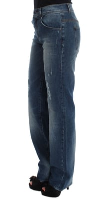 Jeans Slim Fit de Mezcla de Algodón Lavado Azul de Ermanno Scervino