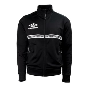 Umbro manga larga cremallera para hombre negro logo chaqueta de pista grabada 65805U 060