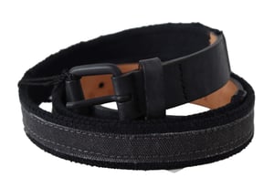 Cintura de Cuero Negro con Hebilla de Logo para Mujer de Ermanno Scervino