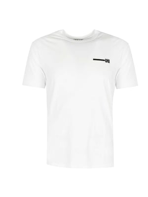 Les Hommes T-shirt Typography del hombre negro, Blanco