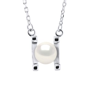 Símbolo Collar Pearl de agua dulce 7-8 mm Dorado 925