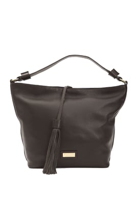 Bolso de hombro de cuero marrón para mujer Donatella Pompei