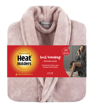 Heat Holders - Albornoz polar de mujer para invierno - Rosa empolvado