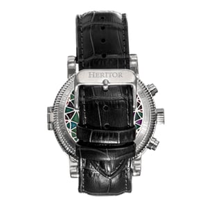 Reloj Heritor automático Legacy con correa de cuero y día/fecha
