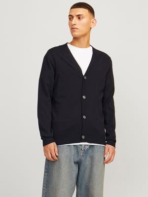 Jack & Jones Chaqueta Emil Chaqueta de punto con botones Negro