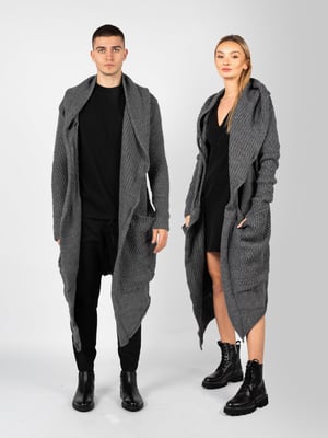 La Haine Iside Us Cárdigan Unisex-LM056 de mujer Gris