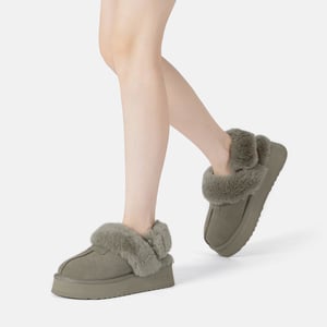 EVER AU Mujer Pantuflas De Piel Con Dos Correas Removibles - Fantail