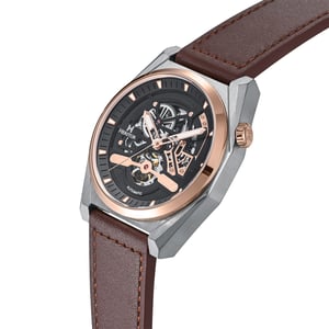 Reloj automático Heritor Amadeus semiesqueleto con correa de cuero