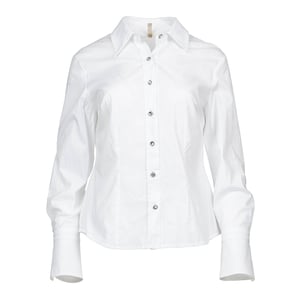 Camisa de Popelina Blanca con Costuras Decorativas
