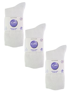 IOMI - 6 Pack Calcetines Diabéticos de Bambú para Mujer - Blanco