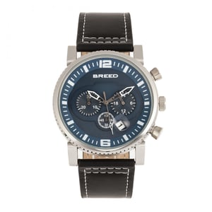 Reloj Breed Ryker con cronógrafo y correa de cuero con fecha