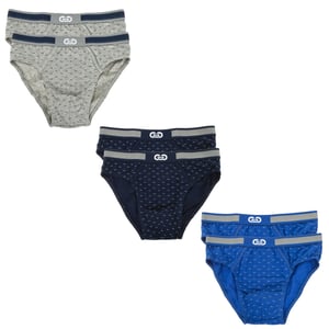Pack-6 Slips tejido transpirable con frontal anatómico LP1004 niño