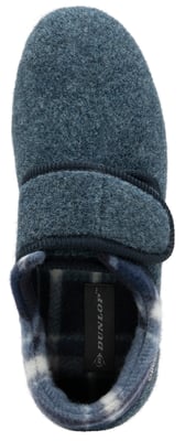 Pantuflas de Velcro para Hombre | Dunlop | Memory Foam | Orthapedic | Easy Close | House Bedroom Indoor - Azul Marino