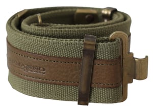 Cinturón de Ejército Verde de Cuero con Hebilla Rústica de Bronce de Ermanno Scervino para Mujer