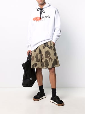 Sudadera con capucha Palm Angels Red Spray Hong Kong Blanco