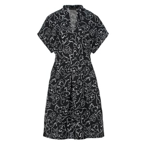Vestido estampado sin mangas con aberturas laterales