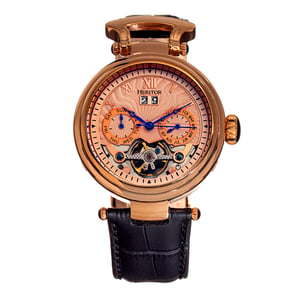 Reloj automático Heritor Ganzi semiesqueleto con correa de cuero