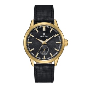 Reloj automático Heritor Argento con correa de piel